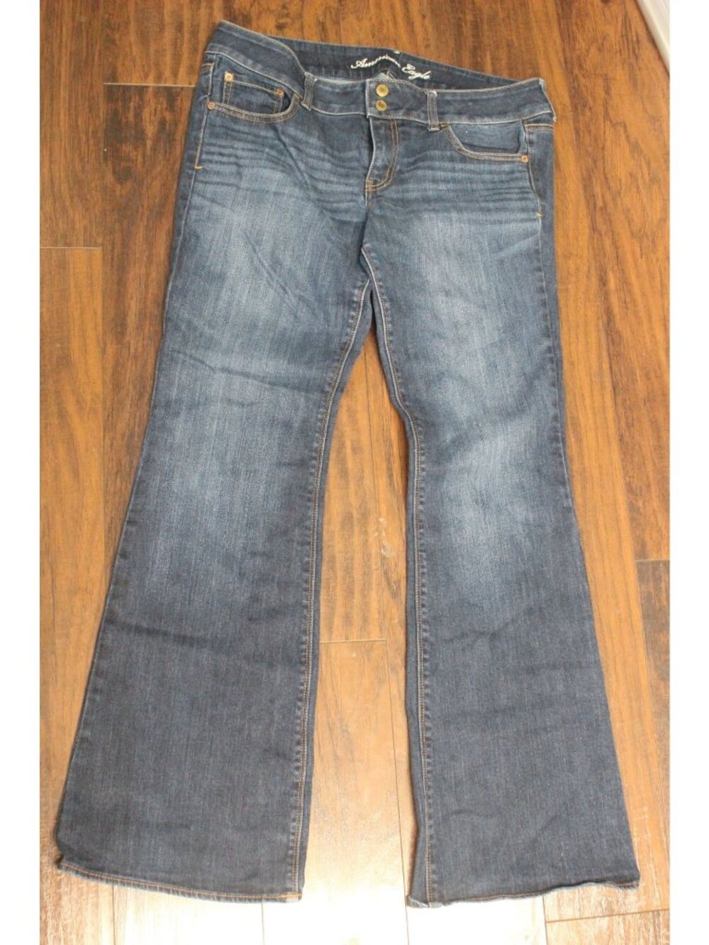 American Eagle Artist Stretch Flare Jeans Womens Size 14 Dark Wash
